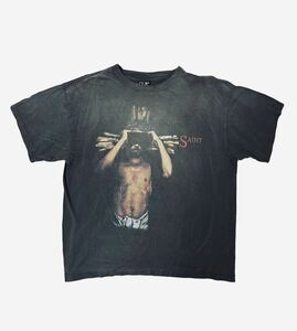 【納品書 タグ有】 saint mxxxxxx Tシャツ XXLブラック ビンテージ / supreme box balenciaga denim tears セントマイケル 古着 tee