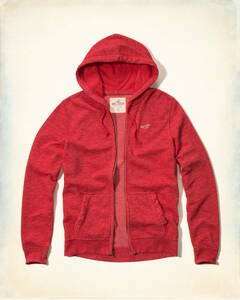 * 2点のみ * HOLLISTER ホリスター フード 裏起毛 パーカ Textured Icon Hoodie 長袖 XL / RED *