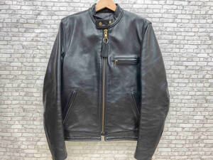 VANSON バンソン 75062A※※08 シングルライダース ジャケット レザージャケット サイズ38 ブラック スタンドカラー ライナー付