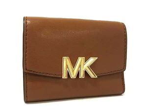 ■美品■ MICHAEL KORS マイケルコース レザー 三つ折り 財布 ウォレット 小銭入れ 札入れ レディース メンズ ブラウン系 DG1556