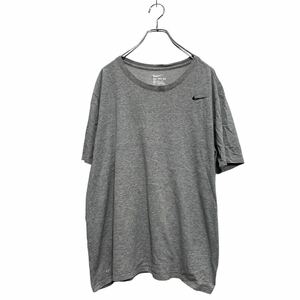 NIKE 半袖 ロゴTシャツ 2XL グレー ナイキ ビッグサイズ クルーネック ドライフィット 古着卸 アメリカ仕入 a603-6145