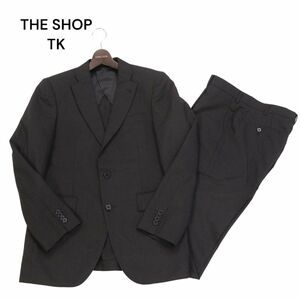 THE SHOP TK タケオキクチ 春夏 背抜き★ ストライプ セットアップ スーツ Sz.2　メンズ 黒 ビジネス　I4T02133_6#M