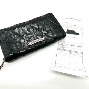 正規品◇Chrome Hearts クロムハーツ REC F ZIP セメタリークロスキルティングレザーウォレット クロスパッチ ラウンドジップ ユニセックス