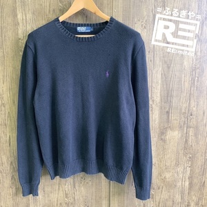 古着 L POLO RALPH LAUREN ポロラルフローレン コットンニット クルーネック 1471