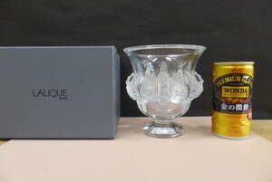 ★共箱★　ラリック　Lalique クリスタルガラス　LALIQUE Dampierre Vase 1223000 花瓶　花器　フラワーベース　高さ：12.5㎝