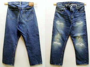 即決[W36]ほぼ未使用品 WAREHOUSE BEAMS PLUS 別注 1001 ペンキ セコハン 2ND-HAND ビンテージ 限定 ビームスプラス デニム パンツ■5850