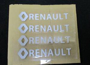 【新品・即決】#小 ルノー RENAULT シルバー ドアハンドル ワイパー ステッカー 7.8cm ４枚 エンブレム