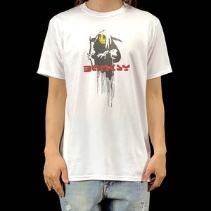 新品 未使用 BANKSY バンクシー スマイリー ニコちゃん 死神グラフィティ ハイクオリティTシャツ S M L XL オーバーサイズ XXL XXXL ロンT