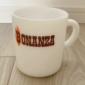 HAZEL ATLAS ヘーゼルアトラス BONANZA ガラス ミルクガラス カップ マグカップ マグ USA ビンテージ ファイヤーキング パイレックス