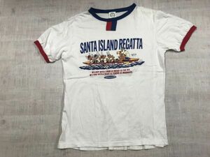 キャプテンサンタ CAPTAIN SANTA マリン スポーツ トラッド キャラクター リンガー トリム テープ 半袖Tシャツ カットソー メンズ 白