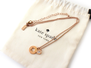 E22771 kate spade new york ケイトスペード ネックレス スペードモチーフ ラインストーン ゴールド ペンダント アクセサリー 保管袋付き