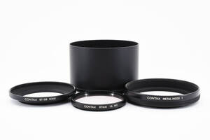 【超美品】Contax Metal Hood 1 + 67/86 RING + 67mm 1A MC Filter + Hood コンタックス レンズ フード フィルター #45