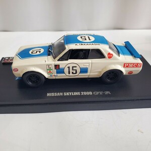 KYOSHO 京商 1/43「NISSAN SKYLINE 2000 GT-R RACING No.15 WHITE/BLUE 」 日産スカイライン GT-R レーシング ハコスカ 新品未使用 412