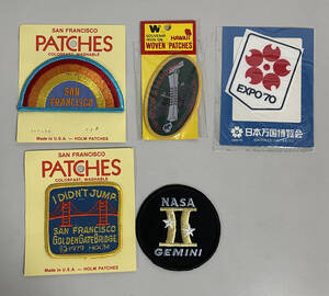 ビンテージ　ワッペン エンブレム 5個まとめて！NASA フランシスコPATCHES 大阪万博 他 