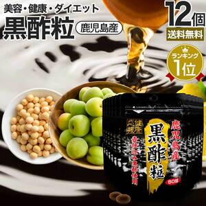 サプリ 黒酢 酢 黒酢サプリ 黒酢サプリメント サプリ黒酢 カプセル 国産 60球*12個セット 約360日分 送料無料 宅配便