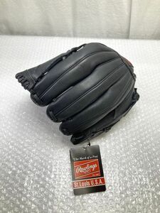 58【K388】◆未使用◆ Rawlings ローリングス グローブ レザー ソフトボール用 大 L2-L RS6002 右投用　ブラック　レザー