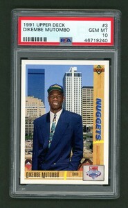 PSA10 1991-92 Upper Deck Dikembe Mutombo #3 GEM MINT Rookie Card RC ディケンベ・ムトンボ ルーキーカード