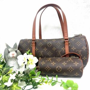 1円 ●定価11万 良品 LOUIS VUITTON ルイヴィトン ハンドバッグ ショルダー パピヨン30 M51385 モノグラム ブラウン