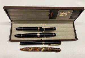 #15417 K刻印有り万年筆 3本　K刻印無し1本　合計4本 MONTBLANC モンブラン PILOT 14K ゴールド 筆記用具　高級感