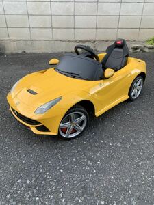 ★中古 動作確認ナシ スレ傷あり フェラーリ ベルリネッタ スポーツカー Ferrari F12 berlinetta イエロー 電動乗用ラジコンカー★