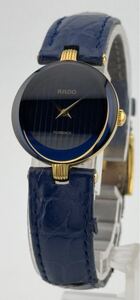 【ラドー　１円～】　「RADO」 　153.3695.2 フローレンス　ラウンド　ブルー　腕時計　レディース　クォーツ　稼働　W12090