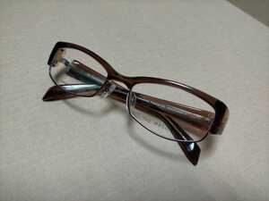 未使用 増永眼鏡㈱ THE　MASUNAGA サーモントブロー系 眼鏡 メガネフレーム サイズ: 53□18-135　クリアブラウン系