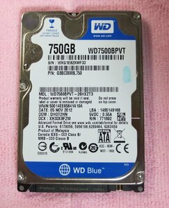 WD 2.5インチ HDD 750GB 使用時間 7,877H