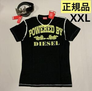 洗練されたデザイン　ディーゼル　DIESEL　 正規品　Tシャツ　T-DIEGOR-V-RAW　XXL　A12945 0AJBA　2024新製品