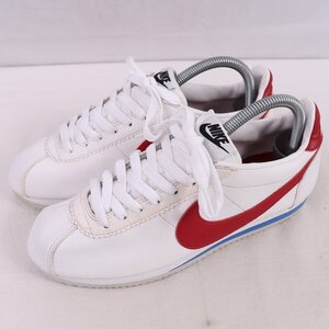 WMNS CLASSIC CORTEZ LEATHER 25.0cm/NIKE クラシックコルテッツレザー ナイキ 古着 中古 白 ホワイト 赤 青 スニーカー レディース xx8592