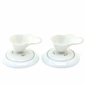 セーブル デミタスコーヒーカップ(mardi)(ペア) 白磁 透し彫り ボレックシーペック ハンドメイド 洋食器 フランス製 新品 Sevres