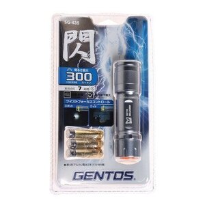 未使用未開封●GENTOS 閃シリーズ フラッシュライト ハンディライト SG-435 高輝度白色LED 耐塵・防滴仕様（IP64） 300lm