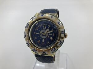 【稼働品!!】スウォッチ・スクーバ 200・レザーベルト[swatch SCUBA 200 QUARTZ]クォーツ腕時計メンズ・レディース・ユニセックス【中古】