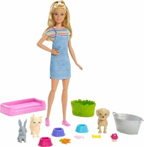 バービー(Barbie) おせわあそび ペットのおせわセット 着せ替え人形 ドール、アクセサリーセット 3歳~ FXH11