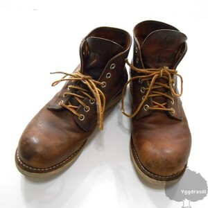 YGG■人気 REDWING レッドウイング プレーントゥ ブーツ 焦げ茶 8D 26 シューズ 靴 レザー 革