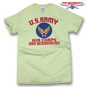 Tシャツ S メンズ エアフォース 半袖 アメカジ MAVERICKS ブランド ミリタリー USAAC アメリカ 陸軍航空隊1940 ピスタチオ