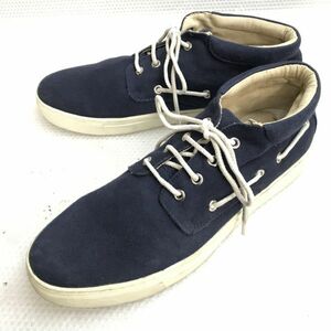 シンプリシテェプリュス/Simplicite plus★デッキシューズ/ミドルカットスニーカー/ショートブーツ【43/27.5程度/紺/navy】trainers◆F-068