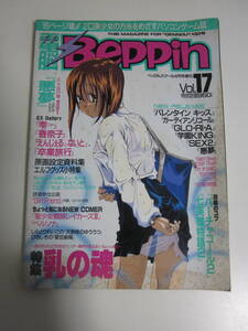 23か201す　電脳Beppin 電脳べっぴん 1996年 VOL.17　英知出版 綴じ込み付録ポスター付き【難有】表紙・三面等シミ多数、折れ有