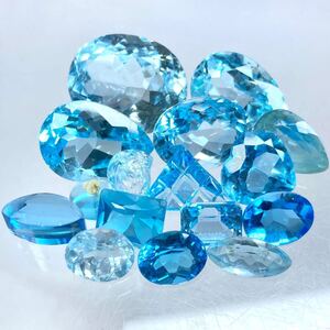 1円〜!!◆天然ブルートパーズおまとめ109ct◆d 約21.8g ルース 裸石 宝石 ジュエリー jewelry blue topaz w1 す28