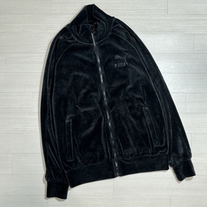 PUMA/プーマ/ICONIC T7 VELOUR JACKET/アイコニック T7 ベロアジャケット/トラックジャケット/モノトーン/ジャージ/胸ロゴ刺繍