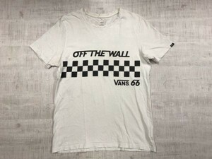 バンズ ヴァンズ VANS チェッカーフラッグ ロゴプリント オールド アメカジ ストリート 半袖Tシャツ レディース L 白