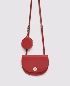 新品☆ZARA ザラ コインケース付きショルダーバッグ Red M