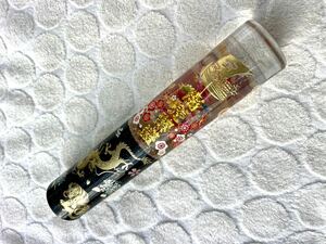 特注水中花 シフトノブ 商売繁盛 鯉 金魚 龍 虎 金箔 和柄 210mm/直径41mm ワンオフ デコトラ トラック野郎 カスタム 旧車 