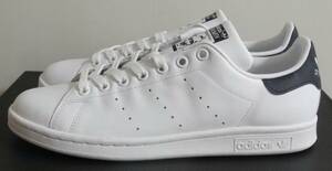 ほぼ新品 スタンスミス 2018年製 JP26.5cm 白×紺 M20325 生産終了 天然皮革 adidas stansmith M品番 ホワイト×ネイビー ABCマート