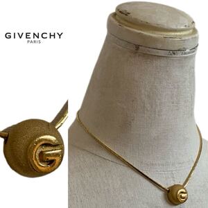 GIVENCHY PARIS VINTAGE ジバンシイ パリス ヴィンテージ 80s 1980s アクセサリー Gトップ チェーンネックレス ゴールド アーカイブ