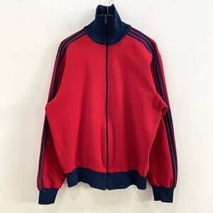 ☆希少 adidas 70s デサント期 VINTAGE 西ドイツ製 ADS-3F ジャージ トラックジャケット サイズ4 レッド×ネイビー【送料一律/同梱可能】C