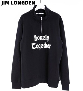 S 新品【JIM LONGDEN LONELY TOGETHER 1/4 ZIP BLACK JIMSS-H4 Black ジム ロングデン 1/4 ジップ スウェット 黒 ブラック】