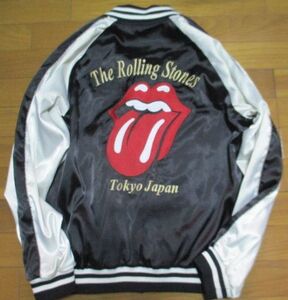 ローリングストーンズ　スカジャン　サイズ４　リバーシブル　刺繍　バンド　TOKYO　JAPAN　Rolling stones　ジャケット　souvenir jacket