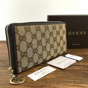 ☆送料無料☆ 極美品 GUCCI ジップウォレット 308005 GGキャンバス ハート 箱付き 420