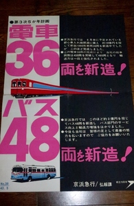 0622鉄D85/2■鉄道ポスター■京浜急行/電車36両を新造/バス48両を新造【シルクスクリーン/昭和43年/創立70周年】レトロ(送料180円【ゆ60】