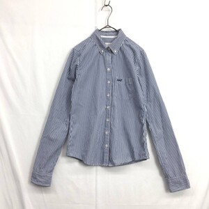 EZ3207●abercrombie&fitch ストライプ 長袖シャツ●S●ブルー/ホワイト アバクロンビー＆フィッチ